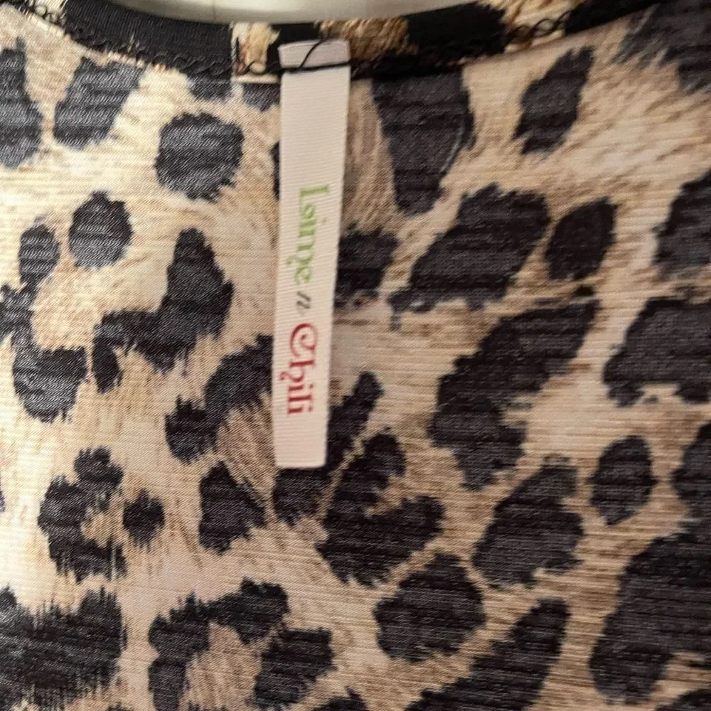 NWOT leopard print short kimono‎ style jacket, size small